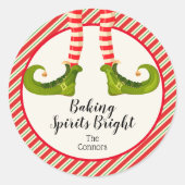 Weihnachts-Elf Backbrille hell Runder Aufkleber (Vorderseite)