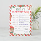 Weihnachts-Elf-Berichtskarte Einladung (Stehend Vorderseite)