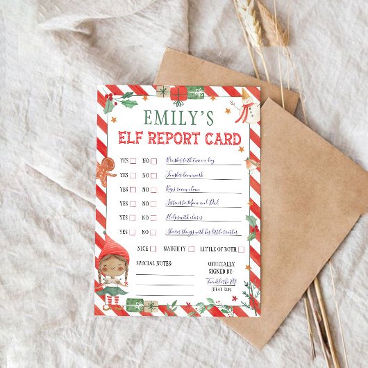 Weihnachts-Elf-Berichtskarte Einladung