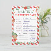 Weihnachts-Elf-Berichtskarte Einladung (Stehend Vorderseite)
