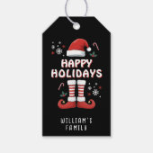 Weihnachts Elf Boots Weihnachtsmann Hat Black Geschenkanhänger (Vorderseite)