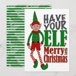 Weihnachts-Elf-Boy-Grußkarte Feiertagskarte