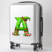 Weihnachts-Elf-Buchstabe A Cartoon-Charakter Aufkleber (Koffer)