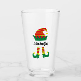 Weihnachts-Elf-Cartoon Personalisiert Glas