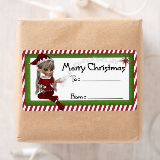 Weihnachts-Elf D1: Fantasy Christmas Geschenklabel (Insitu)