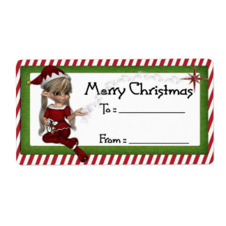 Weihnachts-Elf D1: Fantasy Christmas Geschenklabel