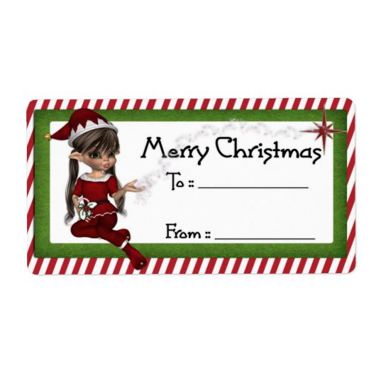 Weihnachts-Elf D3: Fantasy Christmas Geschenk Labe (Vorne)