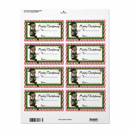 Weihnachts-Elf D4: Fantasy Christmas Geschenk Labe (Vorne)