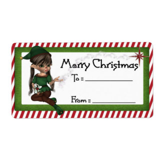 Weihnachts-Elf D6: Fantasy Christmas Geschenk Labe