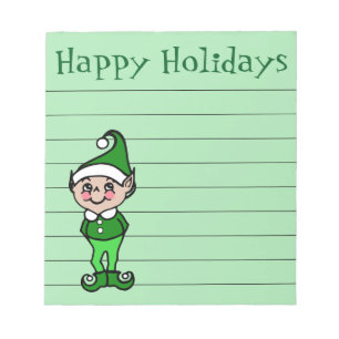 Weihnachts-Elf-Einkaufsliste-Grocery-Notizblock-Ge Notizblock