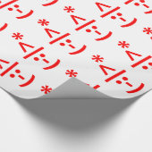 Weihnachts-Elf Emoticon Xmas ASCII Text Kunst Geschenkpapier (Ecke)