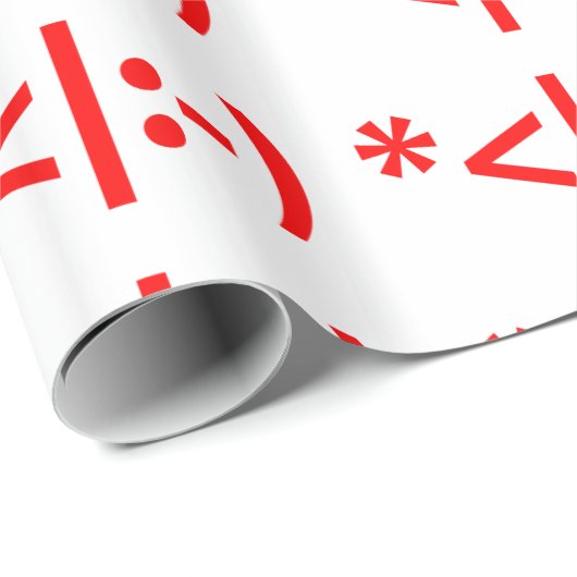 Weihnachts-Elf Emoticon Xmas ASCII Text Kunst Geschenkpapier (Rolleneckpunkt)