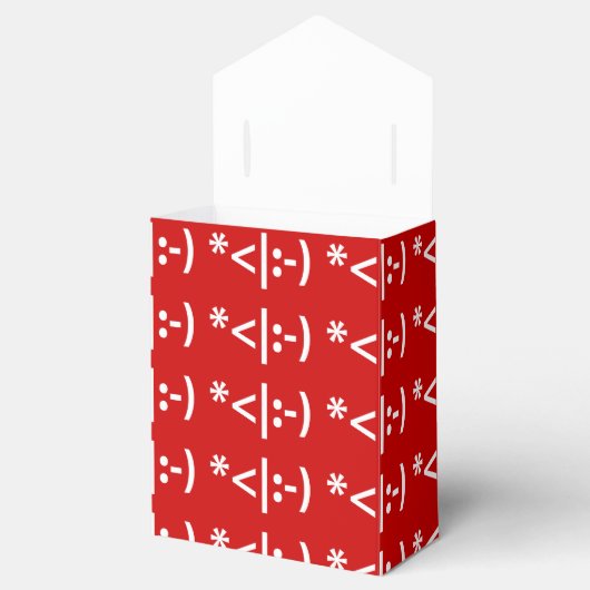 Weihnachts-Elf Emoticon Xmas ASCII Text Kunst Geschenkschachtel (Geöffnet)
