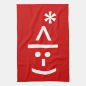 Weihnachts-Elf Emoticon Xmas ASCII Text Kunst Geschirrtuch (Vertikal)