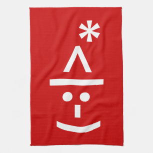 Weihnachts-Elf Emoticon Xmas ASCII Text Kunst Geschirrtuch