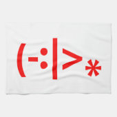 Weihnachts-Elf Emoticon Xmas ASCII Text Kunst Handtuch (Horizontal)