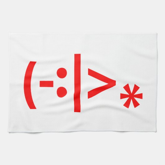 Weihnachts-Elf Emoticon Xmas ASCII Text Kunst Handtuch (Horizontal)