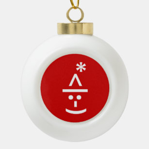 Weihnachts-Elf Emoticon Xmas ASCII Text Kunst Keramik Kugel-Ornament