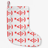 Weihnachts-Elf Emoticon Xmas ASCII Text Kunst Kleiner Weihnachtsstrumpf (Vorderseite)
