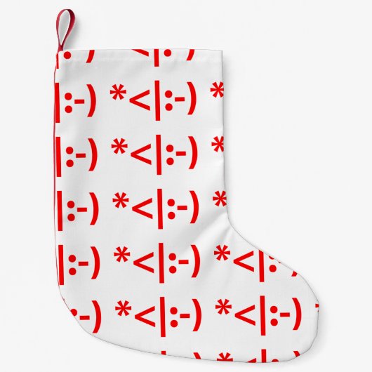 Weihnachts-Elf Emoticon Xmas ASCII Text Kunst Kleiner Weihnachtsstrumpf (Vorderseite)