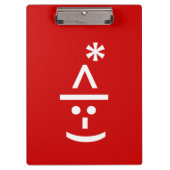 Weihnachts-Elf Emoticon Xmas ASCII Text Kunst Klemmbrett (Vorderseite)