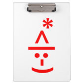 Weihnachts-Elf Emoticon Xmas ASCII Text Kunst Klemmbrett (Vorderseite)