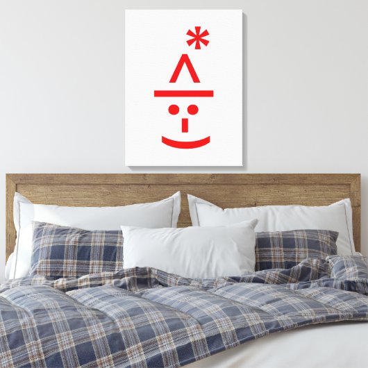 Weihnachts-Elf Emoticon Xmas ASCII Text Kunst Leinwanddruck (Insitu (Schlafzimmer))