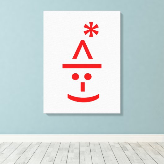 Weihnachts-Elf Emoticon Xmas ASCII Text Kunst Leinwanddruck (Insitu (Holzboden))