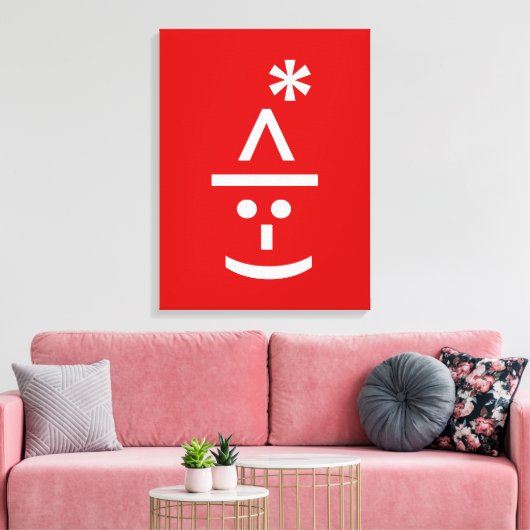 Weihnachts-Elf Emoticon Xmas ASCII Text Kunst Leinwanddruck (Insitu (Wohnzimmer))