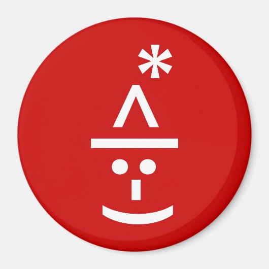 Weihnachts-Elf Emoticon Xmas ASCII Text Kunst Magnet (Vorne)