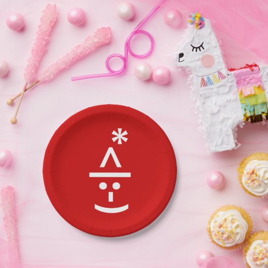 Weihnachts-Elf Emoticon Xmas ASCII Text Kunst Pappteller (Party)