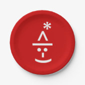Weihnachts-Elf Emoticon Xmas ASCII Text Kunst Pappteller (Vorderseite)