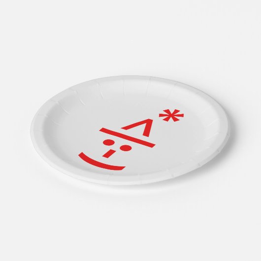 Weihnachts-Elf Emoticon Xmas ASCII Text Kunst Pappteller (Schrägansicht)