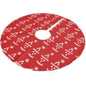 Weihnachts-Elf Emoticon Xmas ASCII Text Kunst Polyester Weihnachtsbaumdecke (Schrägansicht)