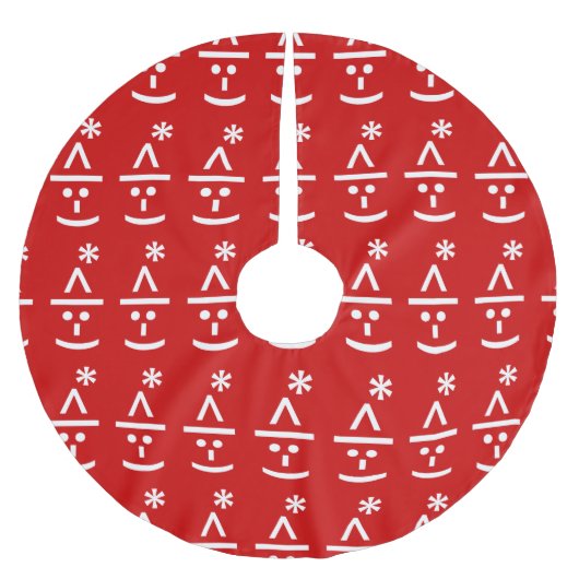 Weihnachts-Elf Emoticon Xmas ASCII Text Kunst Polyester Weihnachtsbaumdecke (Vorderseite)