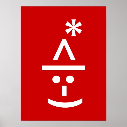 Weihnachts-Elf Emoticon Xmas ASCII Text Kunst Poster (Vorne)