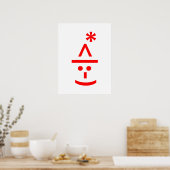 Weihnachts-Elf Emoticon Xmas ASCII Text Kunst Poster (Küche)