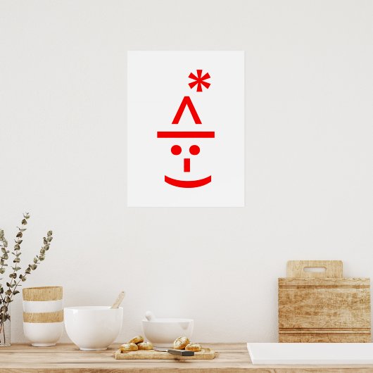 Weihnachts-Elf Emoticon Xmas ASCII Text Kunst Poster (Küche)