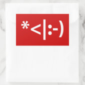 Weihnachts-Elf Emoticon Xmas ASCII Text Kunst Rechteckiger Aufkleber (Tasche)