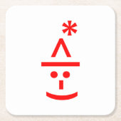 Weihnachts-Elf Emoticon Xmas ASCII Text Kunst Rechteckiger Pappuntersetzer (Vorderseite)