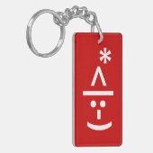 Weihnachts-Elf Emoticon Xmas ASCII Text Kunst Schlüsselanhänger (Vorderseite links)