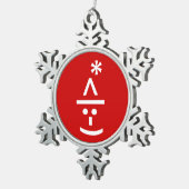 Weihnachts-Elf Emoticon Xmas ASCII Text Kunst Schneeflocken Zinn-Ornament (Rechts)