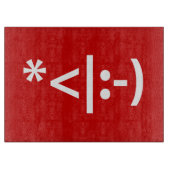 Weihnachts-Elf Emoticon Xmas ASCII Text Kunst Schneidebrett (Vorderseite)
