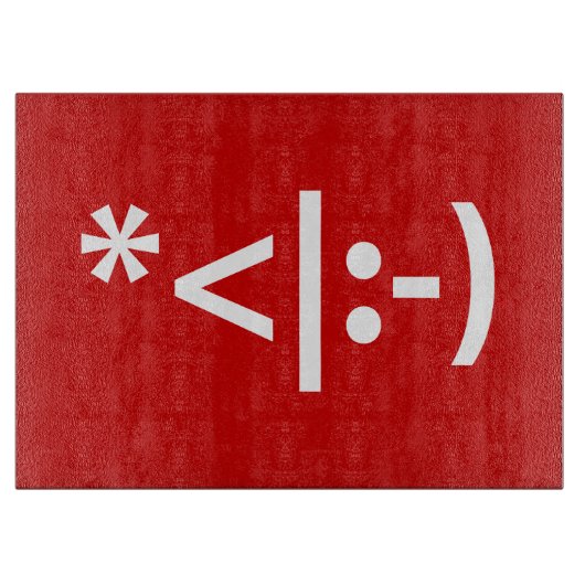Weihnachts-Elf Emoticon Xmas ASCII Text Kunst Schneidebrett (Vorderseite)