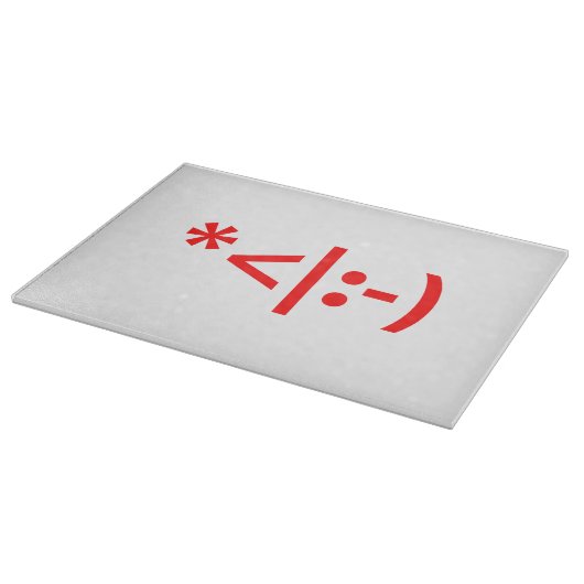 Weihnachts-Elf Emoticon Xmas ASCII Text Kunst Schneidebrett (Ecke)