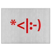 Weihnachts-Elf Emoticon Xmas ASCII Text Kunst Schneidebrett (Vorderseite)