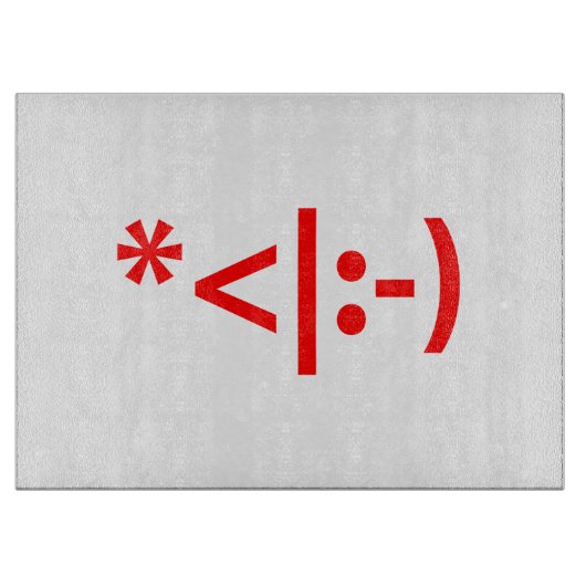 Weihnachts-Elf Emoticon Xmas ASCII Text Kunst Schneidebrett (Vorderseite)