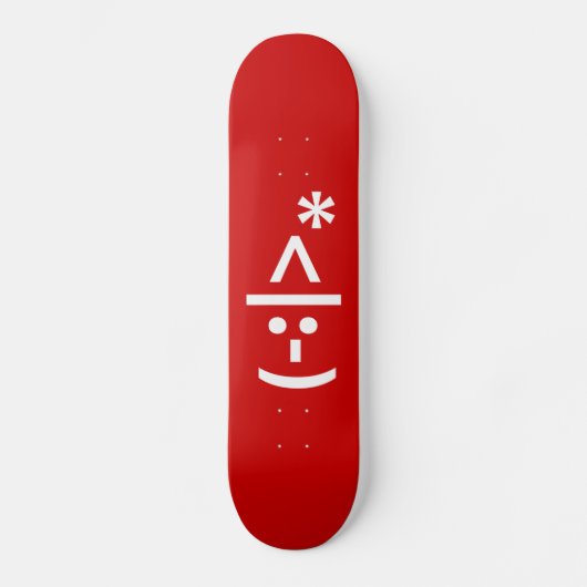 Weihnachts-Elf Emoticon Xmas ASCII Text Kunst Skateboard (Vorderseite)