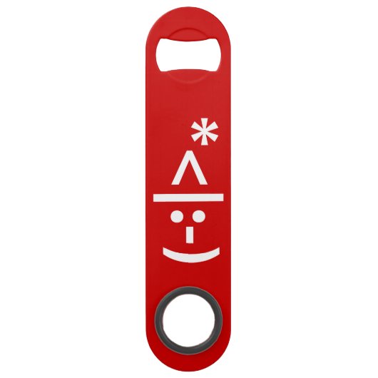 Weihnachts-Elf Emoticon Xmas ASCII Text Kunst Speed Flaschenöffner (Vorderseite)