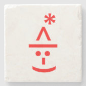 Weihnachts-Elf Emoticon Xmas ASCII Text Kunst Steinuntersetzer (Vorderseite)